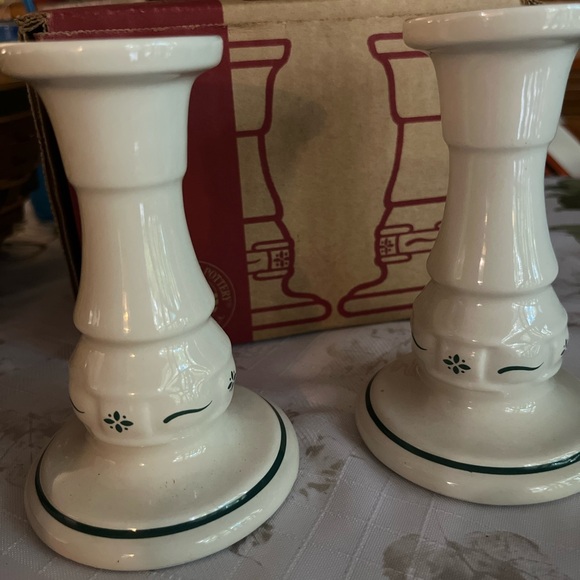 Longaberger 5" Candlesticks Heritage Green - Picture 6 of 6